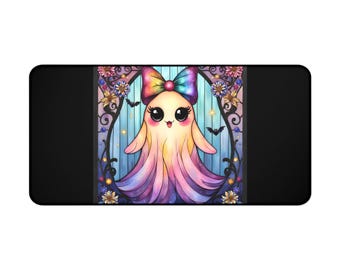 Kawaii Ghost Art Print, Pastel Goth Halloween Decor (Digital Download)
