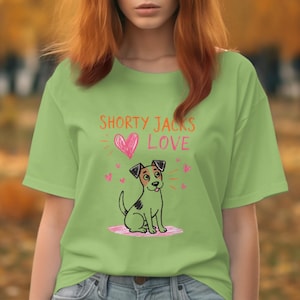 Shorty Jacks Love T-Shirt, Cute Dog Tee, Jack Russell Terrier Gift, Dog Lover Apparel, Pet Owner Shirt, Trendy Dog Design