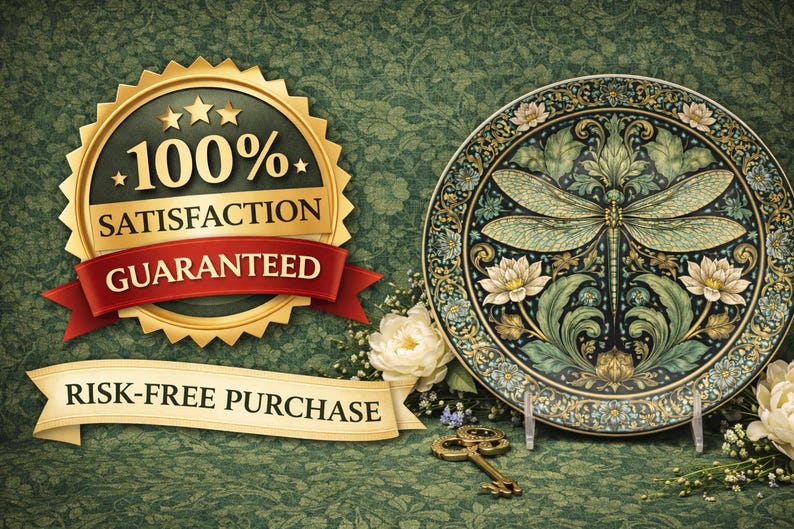 William Morris Dragonfly Decorative Plate | Unbreakable, USA Made image 9