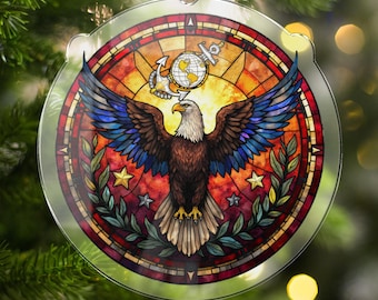 Ornament mariniers, anker wereldbol adelaar, 250e verjaardag, USA Pride, patriottische decoratie, militair cadeau