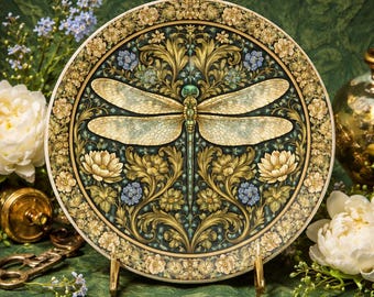 William Morris Dragonfly Plate | Unbreakable Decorative Serving Plate