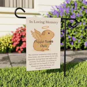 Guinea Pig Memorial Garden Flag, In Loving Memory Pet Banner, Angel Guinea Pig Outdoor Décor, Pet Loss Gift for Guinea Pig Lovers