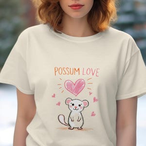 Possum Love T-Shirt, Cute Animal Tee, Heart Graphic Shirt, King Charles Cavalier Spaniel Gift, Pet Lover Apparel