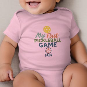 My First Pickleball Game Baby Bodysuit, Cute Baby Shower Gift, Pickleball Baby Outfit, New Parent Gift, Baby Sports Bodysuit