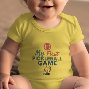 My First Pickleball Game Baby Bodysuit, Cute Baby Gift, Funny Baby Outfit, Pickleball Lover Baby Clothes, Newborn Present