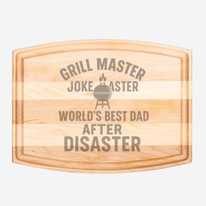 Papas gewölbtes Holzschneidebrett mit Juice Groove - 12x9 personalisiertes Geschenk für Vatertag, Grillen, Küchendekor, Grillmeisterbrett