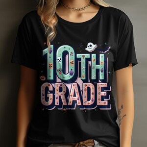 Halloween 10th Grade Shirt, Spooky 10th Grade T-Shirt, Fun Halloween Gifts for Teenagers, Cool 10th Grade Halloween Tee