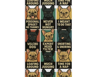 Funny French Bulldog Hand Towel | Frenchie Kitchen Decor | Dog Lover Gift