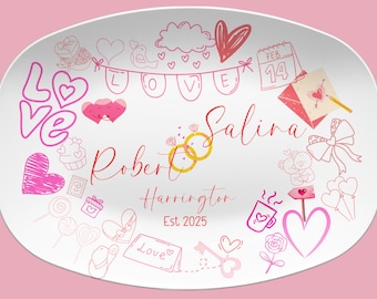 Personalized Wedding Platter, Custom Couple Names, Anniversary Gift