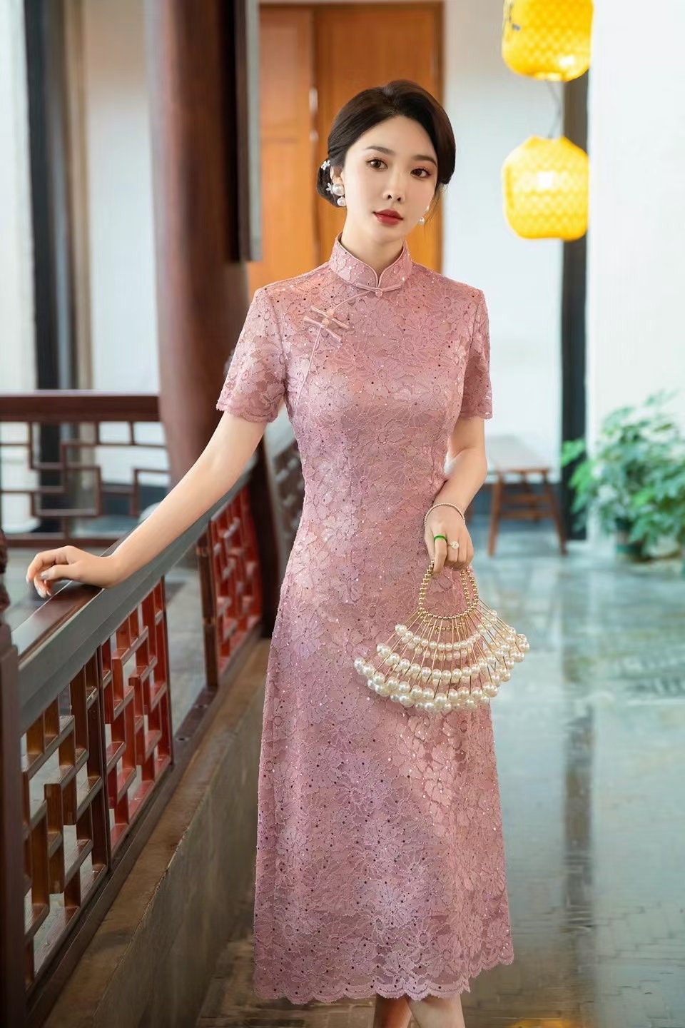 Lace chinese dress hotsell