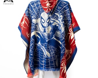 Ponchos de lana de alpaca hechos a mano con motivos de anime. Unisex. Envío gratuito en EE. UU. ¡Ideas para regalar!