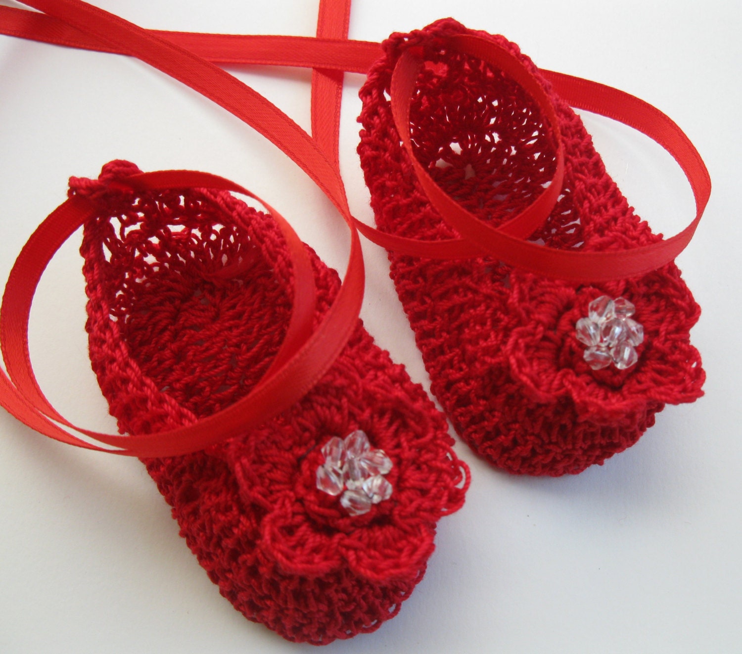 Crocheted Newborn Baby Booties Infant Girl Crib Shoes Crochet Etsy