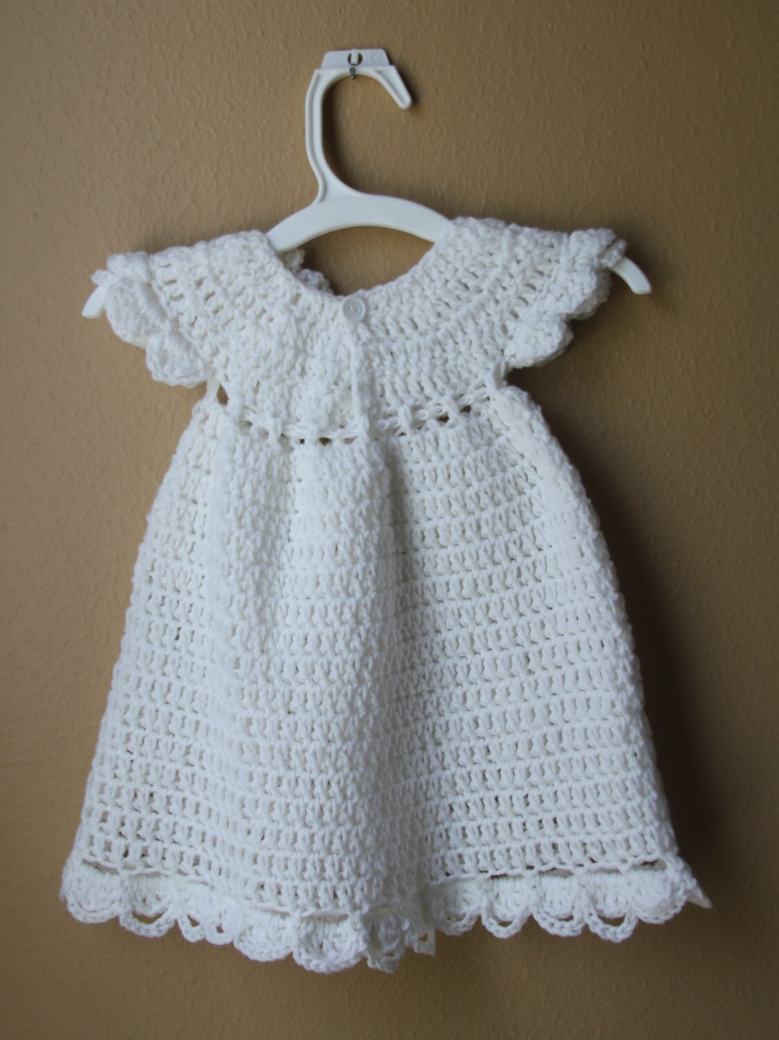 Crochet Baby Dress Knit Newborn Girl Gown Handmade Christening - Etsy