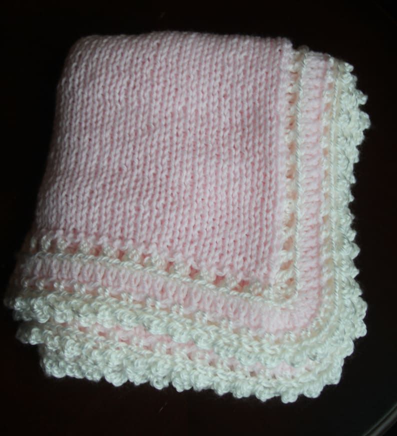 Acrylic Baby Blanket Crochet Knit Newborn Receiving Blanket Etsy