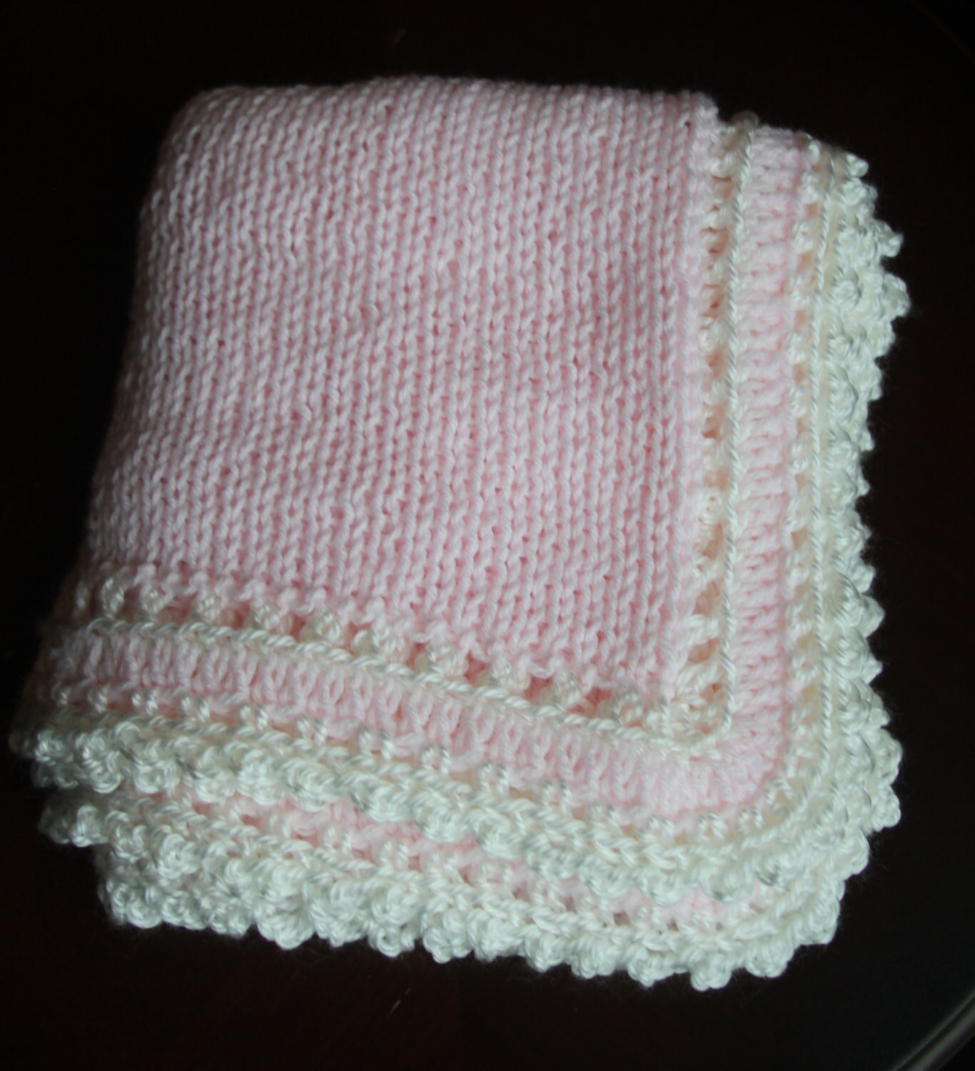 Acrylic Baby Blanket Crochet Knit Newborn Receiving Blanket Etsy