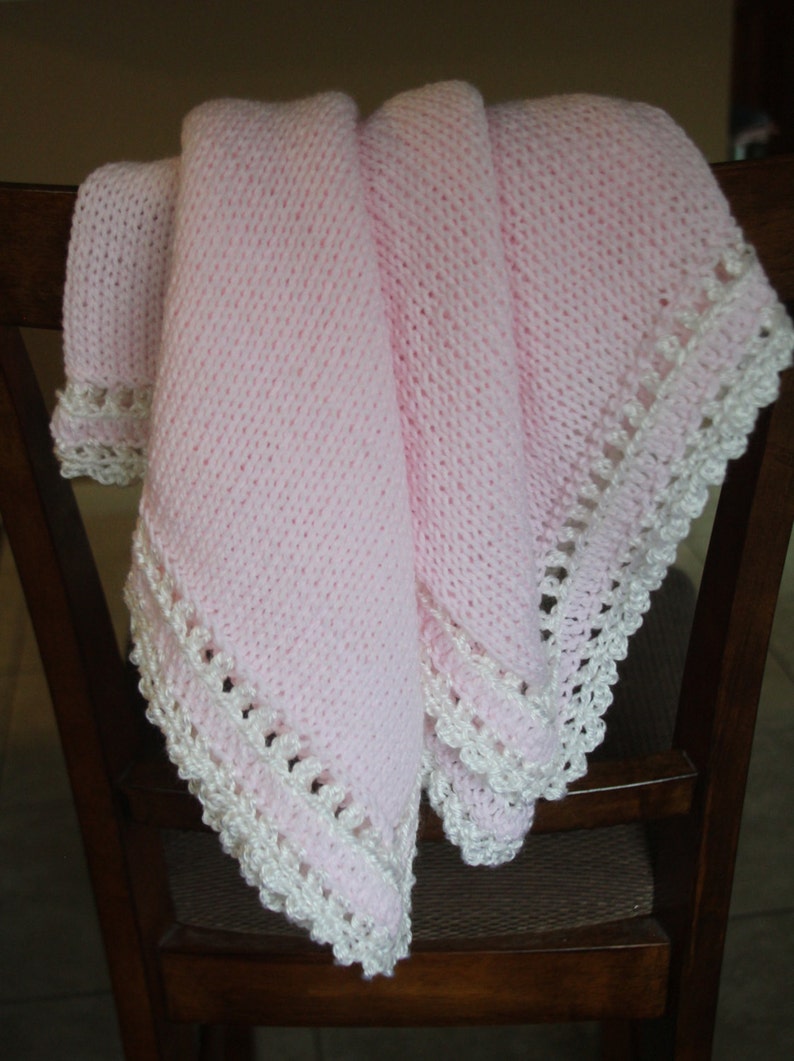 Acrylic Baby Blanket Crochet Knit Newborn Receiving Blanket Soft Infant