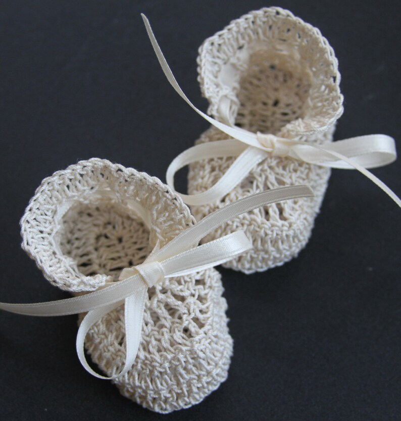 Crocheted Baby Booties Newborn Crib Shoes Unisex Baptism Baby Boy Girl