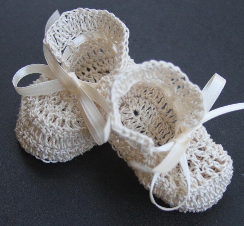 Crocheted Baby Booties Newborn Crib Shoes Unisex Baptism Baby Boy Girl
