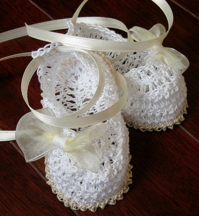 Crocheted Newborn Baby Girl Booties Infant Crib Shoes Etsy UK