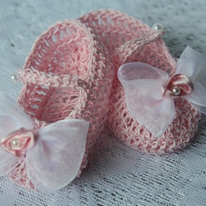 Botitas de bebé recién nacida tejidas a crochet, zapatos de cuna bautismal, botitas de bebé tejidas a crochet, botitas de bebé reborn, zapatos de muñeca, botitas de bebé prematuro tejidas a crochet
