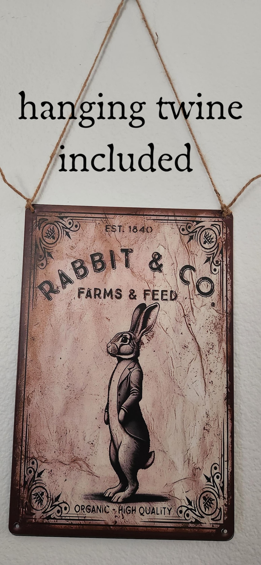 Vintage Rabbit Metal Sign, Rustic Farmhouse Easter Decor - Etsy