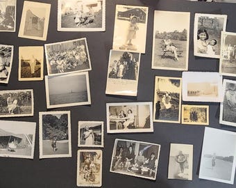 Vintage Snapshot Photos: Authentic Black White Photography for Junk Journals - Set of 7