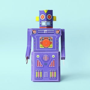 Retro Robot Printable Papercraft | Collectible Vintage Robot Craft Toy | 3D Papercraft Robot Activity | Vintage Robot Decor | Robot Gift Toy