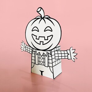 Halloween Coloring Craft, Witch, Halloween Party Craft, Halloween Treat Box Candy,Halloween Papercraft, Coloring Activity