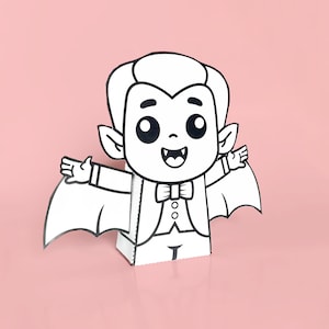 Dracula Paper toy, Pumpkins, Halloween Coloring Craft, Witch, Halloween Party Craft, Halloween Treat Box Candy,Halloween Papercraft, Coloring Activity,