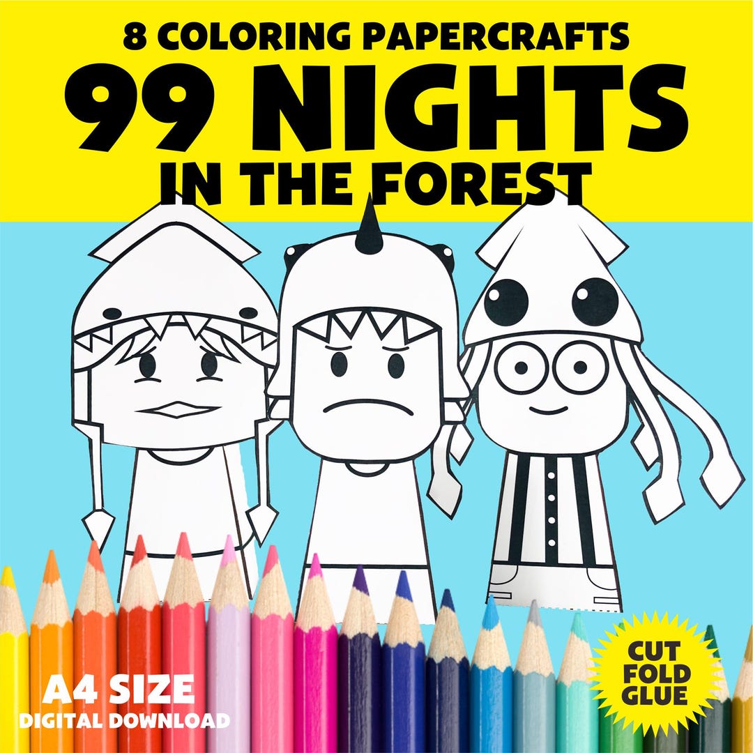 99 Nights in the Forest Digital Download Coloring Papercraft A4 for ...