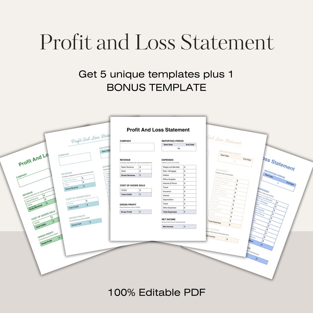 Profit and Loss Statement Template, Statement, Financial