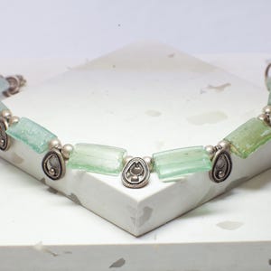 Roman Glass in Sterling Silver Bracelet, Ancient Roman Glass Bracelet, Gift for Her, Special Occasions, Handmade