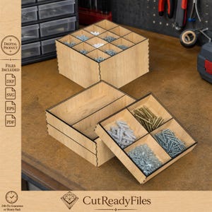 Modular Storage Laser Cut Box Files for Workshop and Garage Organization