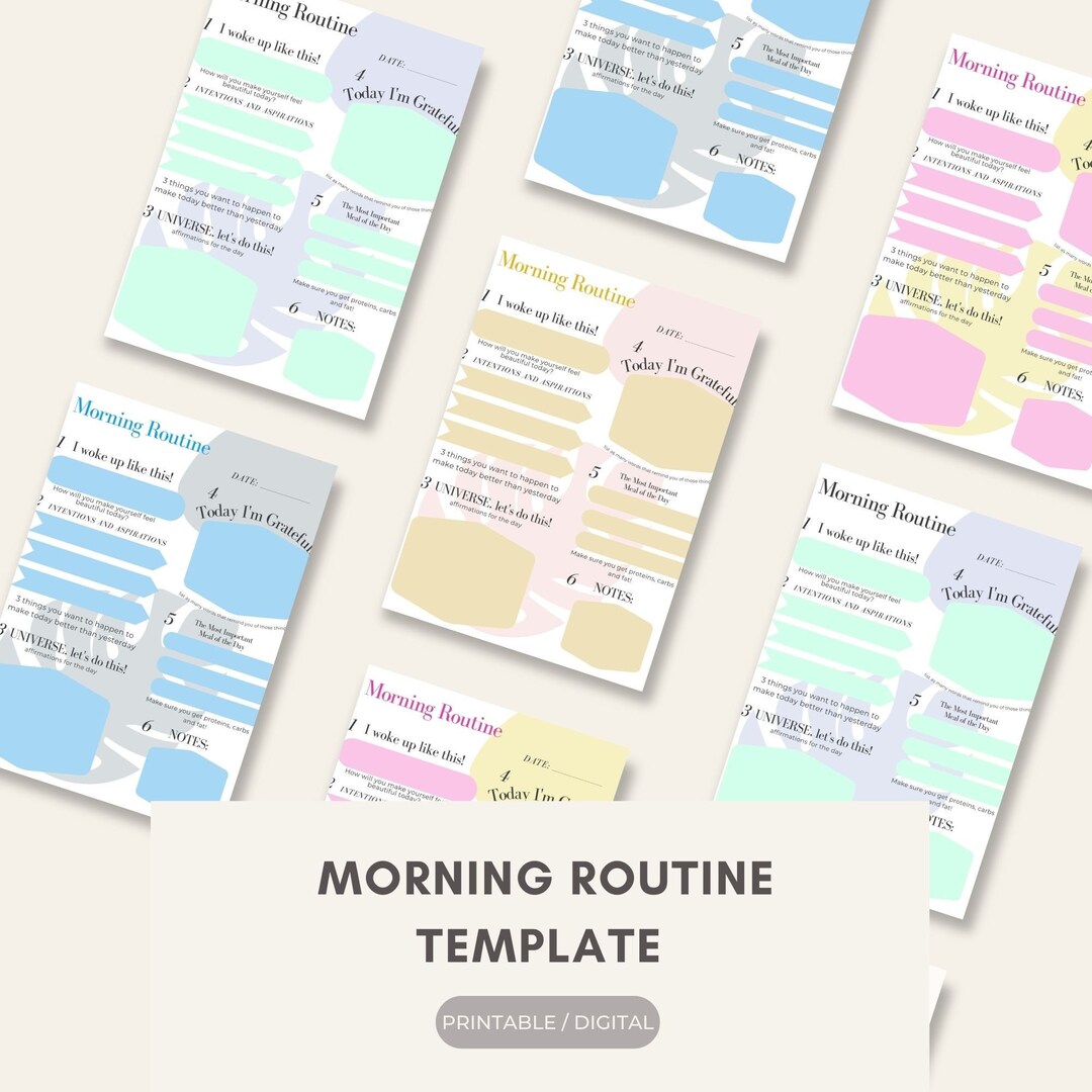 Am Routine Templates Morning Routine Printable Planner Page - Etsy