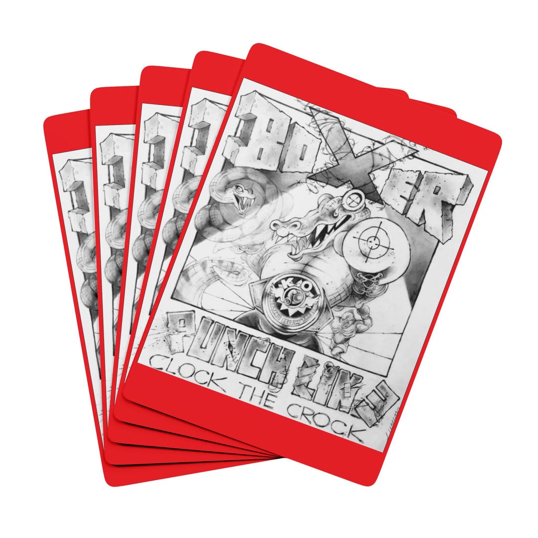 Playing Cards, A Boxer, Clever Crocodile, Funny Art, Win Big Lucky ...