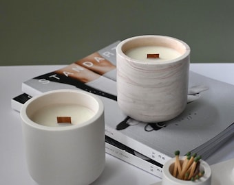 Minimal Scented Candle – Handcrafted | Wood Wick | Eco-Friendly Gift | 4 Scents