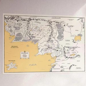 36&quot;x24&quot; Spanish Beleriand & Middle Earth Map Poster, Wall Decor (90cmx60cm)