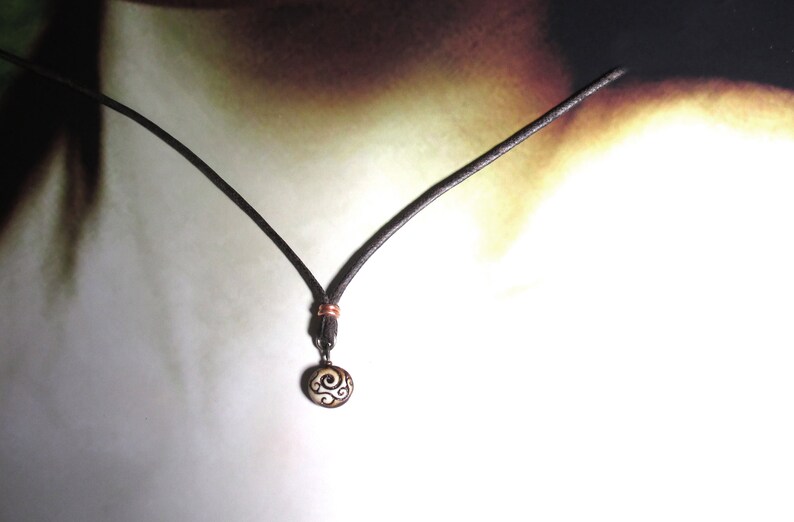 Spiral Vine Pendant Necklace. Durable, Lightweight, one of a kind little porcelain sculpture image 2