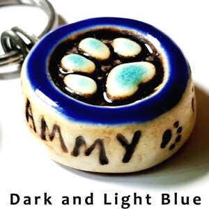 Paw Print Dog Tag. Custom. High-Fired Ceramic. Guaranteed Fur Life. Quiet, Lightweight, OOAK. Phone number carved into back image 5