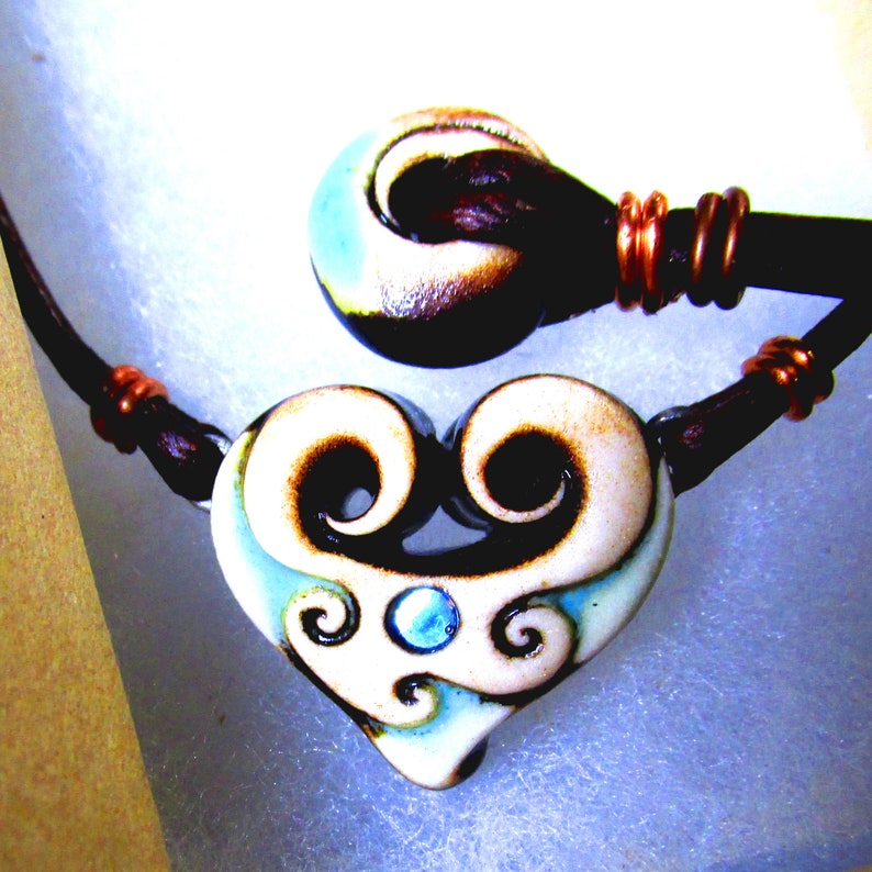Heart of the Sea. Fully adjustable necklace by MantaWave. Durable. One of a kind. image 3