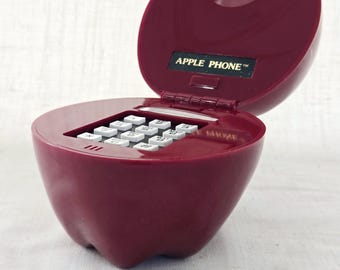 Vintage Apple Phone AP-303 Red Novelty Landline | Retro 1980s Kitsch Decor