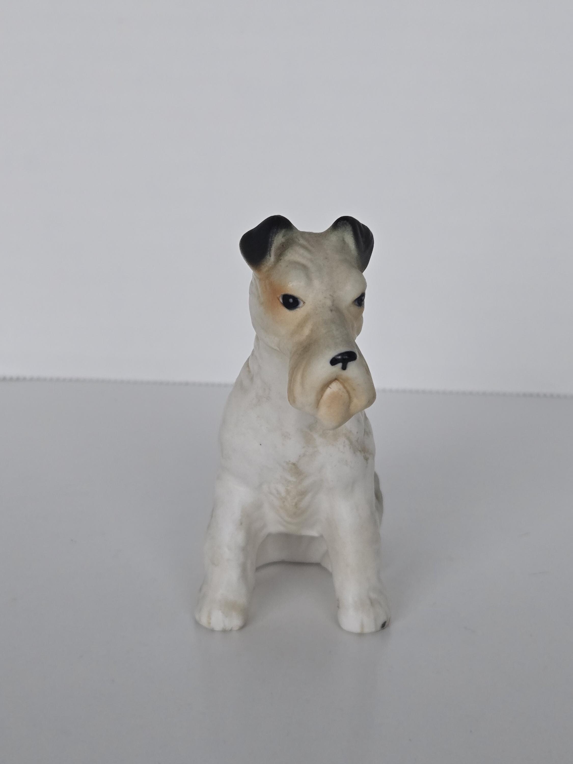Miniature Lefton Terrier Dog Figurine – Vintage Porcelain Collectible – Hand Painted Dog Statue – 1960s Figurine