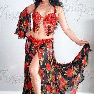 Red Rose Bellydance Costume