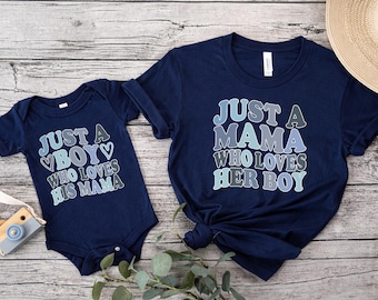 Camiseta para el primer Día de la Madre (Mamá e Hijo), Camiseta a juego para madre e hijo, Conjunto para el primer Día de la Madre 2026, Camiseta para bebé niño (Mamá e Hijo), Regalo para mamá primeriza