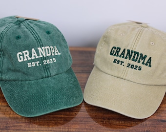 Gorra de béisbol personalizada para abuelo, gorra vintage con fecha de nacimiento, gorra bordada personalizada para abuela, regalos para abuelas primerizas, regalos perfectos para el Día de la Madre