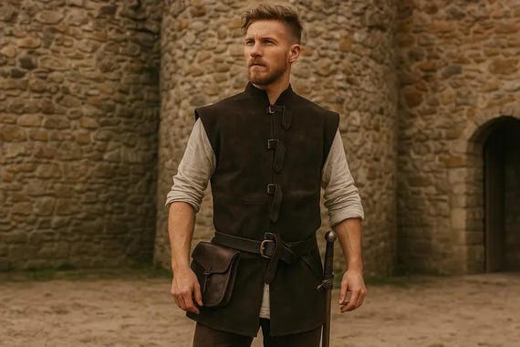 Medieval Knight Larp Vest, Ren Faire Pirate Waistcoat, Renaissance 