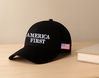 America First Hat, Trump 2024 Hat, Maga Embroidered Baseball Cap, Conservative Republican Hat, Usa Flag Hat, Make America Great Hat