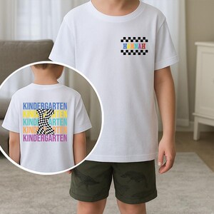 Personalized Back to School Shirt, Kindergarten Toddler Shirt for Boys, First Day School Crewneck Outfit, Custom Name Kids School T-Shirt