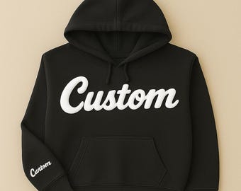 Felpa con cappuccio personalizzata con testo a sbuffo, felpa con cappuccio personalizzata con stampa a sbuffo, maglione girocollo con testo personalizzato, felpa con stampa a sbuffo 3D, felpa con cappuccio personalizzata con nome in rilievo
