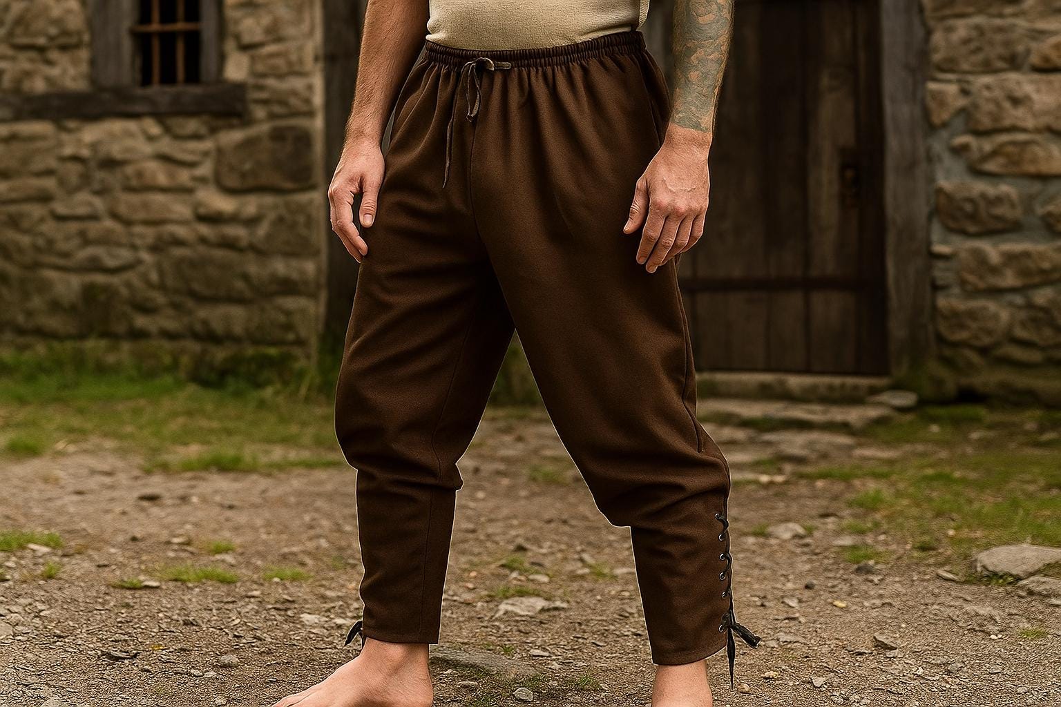 Kenebo Costume de pirate médiéval de la Renaissance pour homme adulte
